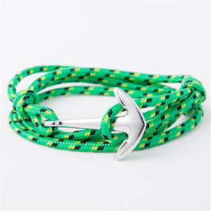 Çok katmanlı siyah çapa bilezikler Polyester kanca halat Wrap etrafında erkekler Viking bileklik bileklik - Product Image 2