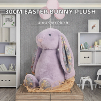 Poupées Lapin de Pâques en peluche à longues oreilles de 40cm Jouets pour bébés en peluche Lapin en peluche
