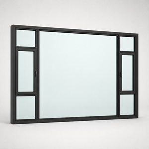 Finestra Panoramica Moderna in <span class=keywords><strong>Alluminio</strong></span>, Grande Finestra Fissa in Vetro con Finestre Laterali a Battente per Villa di Lusso - Product Image 2