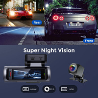 Caméra de voiture 4K+4K avec WIFI, caméra embarquée avec application, enregistrement en boucle et caméra de recul de 3,2 pouces pour différents types de véhicules