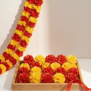 Ghirlanda <span class=keywords><strong>di</strong></span> Fiori Artificiali <span class=keywords><strong>di</strong></span> Calendula per il <span class=keywords><strong>Giorno</strong></span> dei Morti Messicano, Decorazione per Matrimoni e Feste Indiane - Product Image 4
