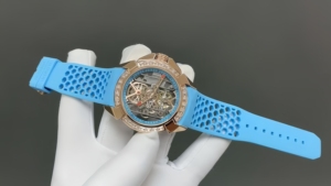 Automatic Mechanical <b>Watch</b> with Ceramic Case Sapphire Crystal Glass Waterproof Design Blue Strap - Product Image 2