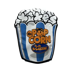 10g Packaging Bag stand-up Bag Custom Shape with Logo Popcorn Barrel Shape Plastic Flat Zipper Pouch