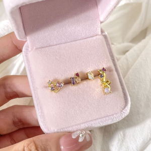 Pendientes <span class=keywords><strong>de</strong></span> tuerca <span class=keywords><strong>de</strong></span> piedras preciosas <span class=keywords><strong>de</strong></span> circonia, joyerí<span class=keywords><strong>a</strong></span> personalizada <span class=keywords><strong>de</strong></span> estilo minimalista, China, venta al por mayor - Product Image 3