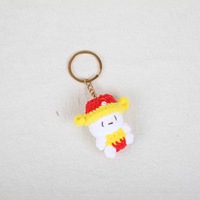 Mini Fudge God Wealth fait main, adorable ours en peluche rubis, poupée de dessin animé tricotée en fil, décoration suspendue, rembourrage en coton PP, style QQ pour fête