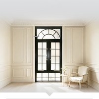 Fenêtre à Battant Moderne en Aluminium à Double Vitrage Trempé, Cadre à Double Charnière, Fenêtre Française Personnalisée, Hauteur d'Ouverture sur Mesure