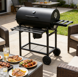 <span class=keywords><strong>Barbecue</strong></span> à charbon de <span class=keywords><strong>bois</strong></span> vertical de type baril, populaire aux États-Unis pour les fêtes en plein air - Product Image 4
