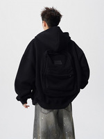 Sac à dos tridimensionnel lourd pull à capuche hommes femmes hiver imprimé éponge française imperméable Cardigan ample