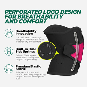 Soporte de <span class=keywords><strong>Rodilla</strong></span> Deportivo Transpirable con Doble Barra de Resorte y Correas Ajustables <span class=keywords><strong>para</strong></span> Correr, Baloncesto, Ejercicio al Aire Libre - Product Image 4