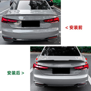 Audi A5 F5 Coupe Rear Spoiler Piano <b>Black</b> Carbon Fiber Texture ABS Ducktail <b>Trunk</b> Lip 2017-2024 - Product Image 4