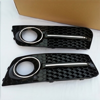 Cadre de phare antibrouillard et grille en ABS chromé style S4 pour Audi A4 2009-2012, couvre-pare-chocs avant par ROADINJOY