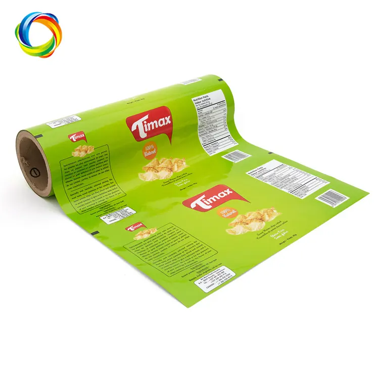 Pellicola di laminazione Opp/Vmpet/Pe In rotolo con Logo personalizzato stampato per l'imballaggio di patatine fritte Snack biscotti Snack