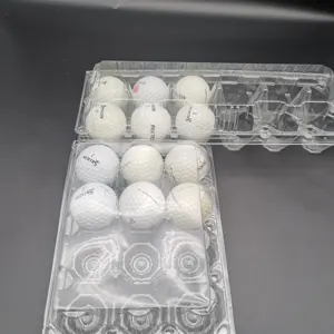Şeffaf plastik kapaklı yumurta tepsisi beyzbol Golf topu kutusu Blister ambalaj Golf topu için bir düzine kutuları 12 paket