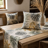 Tissu de rideau en toile tissée CVC, imprimé feuillage tropical, textile pour camping-car, caravane, couture