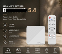 H96Max 3518B Smart TV Box Murah Android 14 RK3518 2.4G 5G Dual WiFi BT 5.4 Remote Kontrol Suara Pemutar Streaming 4K HD 2GB RAM