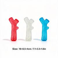 Jouet à mâcher pour chien en forme de branche d'arbre en TPR, transparent, résistant aux morsures, bâton de nettoyage des dents, jouet durable pour animaux domestiques