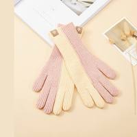 Gants tricotés d'hiver personnalisés écran tactile cyclisme gants coupe-vent deux couleurs fendues dames gants fantaisie