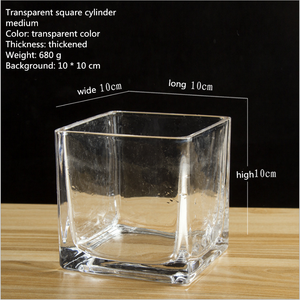Vase carré en verre pour maison de fleurs, planteur, aquarium, décoration pour la maison, vente en gros - Product Image 4