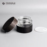 Pot à crème biodégradables Unique en verre, Unique, noir, ambre, en bois, bambou, ml