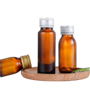 Botella de Vidrio Transparente Ámbar para Jarabe Médico <span class=keywords><strong>con</strong></span> Tapa de 28 mm, Antibióticos, Farmacéutica - Product Image 2