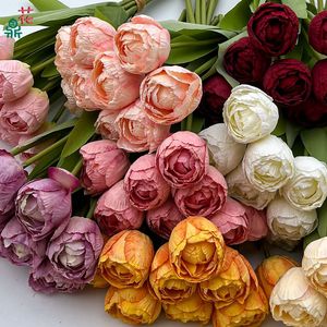 Ramo de Tulipanes de Estilo Europeo, Flores de Seda Realistas, Decoración para Bodas, Adorno para el Hogar - Product Image 2