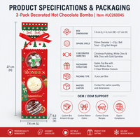 Coffret Cadeau de Noël 3 Bombes Chocolat Chaud Guimauves et Billes de Cacao Fondantes – Confiserie Festive Nouveauté