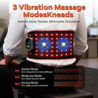 Appareil de thérapie par vibrations pulsées rechargeable OEM ODM avec coussin LED infrarouge 660nm 850nm, ceinture de thérapie par lumière rouge 3 en 1 avec puce 105