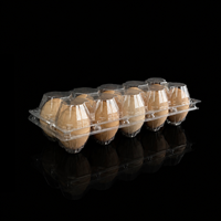 Boîte à œufs en PET transparent à 10 compartiments, compatible avec les machines d'emballage d'œufs pour les fermes avicoles et les centres d'emballage OEM