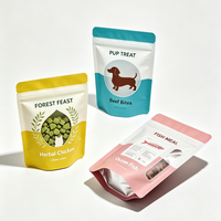 Sachet Doypack en aluminium haute barrière pour aliments pour animaux de compagnie, imprimé sur mesure, avec fermeture Ziplock, pour aliments secs et friandises lyophilisées