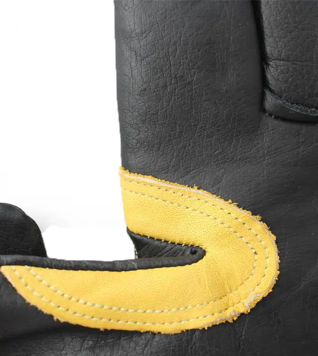 HI VIZ Cow grain Leather Long Sleeve firefighter gloves heat resistant Safety Work Gloves