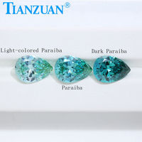 Zircone cubique en forme de poire, trois couleurs, Paraiba CZ, pierre précieuse en vrac pour la fabrication de bijoux pour homme et femme, accessoires de bricolage