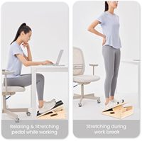 Planche inclinée réglable à 5 positions avec poignée de transport Équipement de repose-pieds professionnel Planche d'étirement civière de veau en bambou