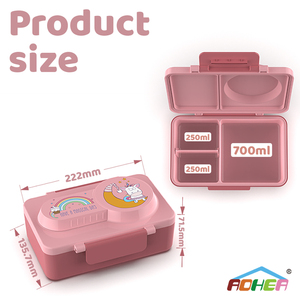 Aohea Nouvelle boîte à bento pour enfants en prévente 3 compartiments Boîte à lunch isolée étanche en acier inoxydable Ensemble de bocaux de retour à l'école - Product Image 3
