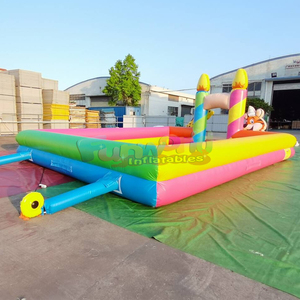 Jeux gonflables amusants pour enfants en plein air, courses de voitures gonflables, piste de karting - Product Image 5