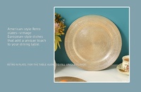 Gegalvaniseerde roestvrijstalen plaat klassiek design kleurrijke pauw bruiloft hoofdbord 33cm westerse stijl fruit platte bord
