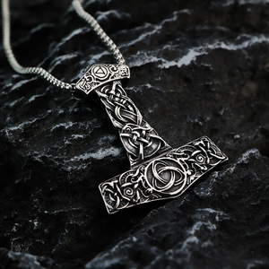 Nordic Viking Pendant Stainless Steel Necklace Men's Celtic Knot Design <b>Cross</b> Shape Gift Jewelry Fashion Pendant - Product Image 2