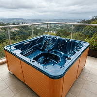 Spa de luxe en acrylique pour 6 personnes avec hydrothérapie et contrôle Balboa, bain à remous extérieur autoportant pour usage hôtelier, design moderne