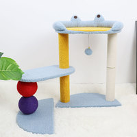 Arbre à chat rond en peluche avec griffoir intégré, lit pour chat et espace de jeu, jouet multi-pièces pour animaux de compagnie, 5 kg pour chats