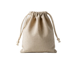 Sac en lin naturel avec cordon de serrage pour cadeaux, bijoux et emballage de produits artisanaux - Product Image 1