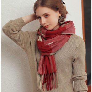 Women Plaid Tassel Scarf Soft Warm Checkered Oversized <b>Shawl</b> <b>Wrap</b> Grid Pattern Fringe Scarf for Ladies Autumn Winter Daily Wear - Product Image 3