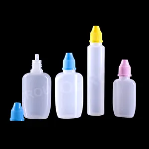 高品质塑料滴管瓶15毫升30毫升挤压滴管瓶1盎司长形油滴瓶，带普通螺帽