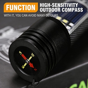 Marteau de sécurité multifonctionnel durable, outil de survie d'urgence avec brise-vitre pour le camping en plein air, l'<span class=keywords><strong>évasion</strong></span> - Product Image 4