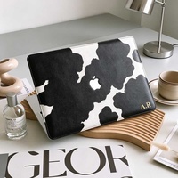 Étui rigide en cuir de vache marron à imprimé léopard Yihe pour MacBook Air 2022 A2681 Macbook Pro