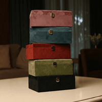 Boîte de présentation vintage personnalisée en velours réutilisable pour bijoux et bibelots, avec gaufrage, emballage de rangement en peluche douce, design plat pour collections