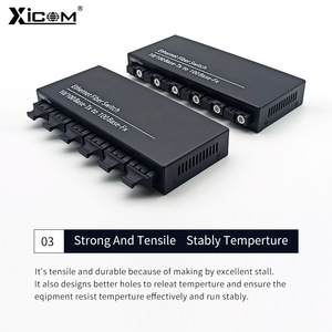 Convertidor de Medios de Fibra Óptica XICOM, 6 Fibras, 2 Puertos RJ45, Switch Ethernet de Fibra Única/Dual de 100M - Product Image 4