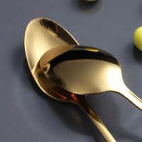 Ensemble de couverts de luxe en acier inoxydable de conception écologique, style européen, couverts dorés