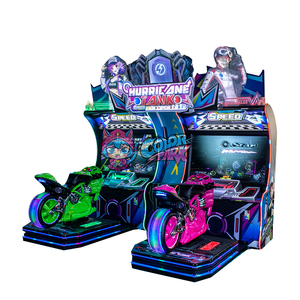 Machine de jeu d'arcade de course de motos à monnayeur, connectée <span class=keywords><strong>en</strong></span> <span class=keywords><strong>ligne</strong></span> pour deux joueurs, à vitesse extrême, pour parc d'attractions, <span class=keywords><strong>en</strong></span> promotion - Product Image 1