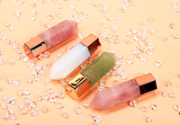 Rouleau de pierres précieuses de massage du visage, poudre de cristal, colonne d'énergie du visage, colonne de grattage, bouteille d'huile essentielle de fluorite 10ml