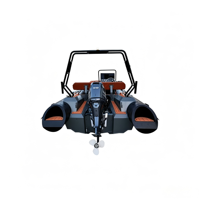 Yacht semi-rigide de luxe LUX460 en aluminium de 4,6 m avec plancher en EVA et tour de wakeboard pour la navigation côtière, petit bateau familial