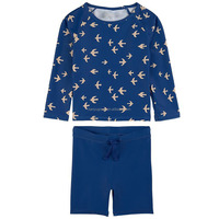 Vente en gros Enfants Bébés Imprimé Une Pièce Uv Costume Garçons Élastique Cordon Short De Bain Rash Guard Ensemble